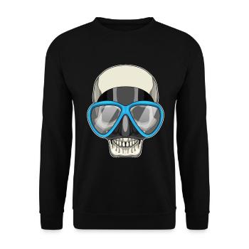 Totenkopf Schwimmen Schwimmbrille Sommer - Unisex Pullover - Schwarz - Vorne - Alina (178cm) & Michal (187cm)