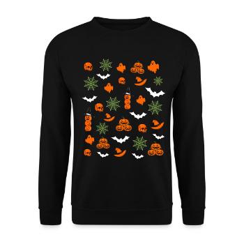 Halloween Patterns - Unisex Sweatshirt - black - Front - Alina (178cm) & Michal (187cm)