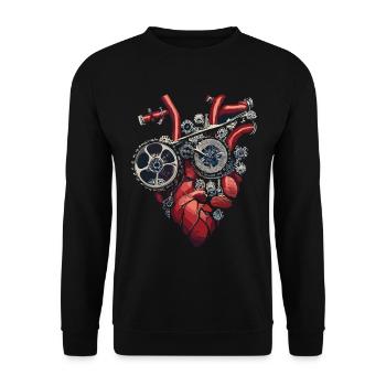 Two-wheeler mechanic machines heart - Unisex Sweatshirt - black - Front - Alina (178cm) & Michal (187cm)