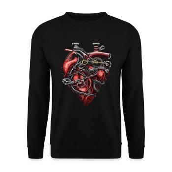 Cœur mécanique Cœur de vélo - Sweat-shirt Unisexe - noir - Devant - Alina (178cm) & Michal (187cm)