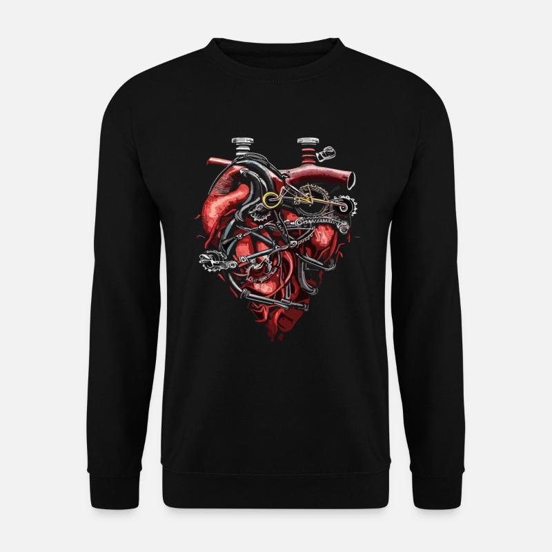 Mechanisches Herz Fahrradherz - Unisex Pullover - Schwarz