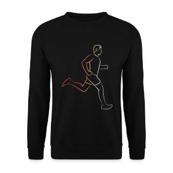 Lustiger Läufer Junge - Unisex Pullover - Schwarz - Vorne - Alina (178cm) & Michal (187cm)