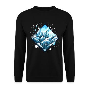 Ice Crystals Icicles Winter Landscape - Unisex Sweatshirt - black - Front - Alina (178cm) & Michal (187cm)