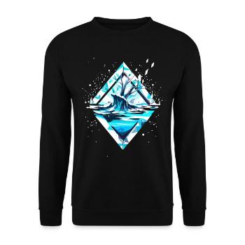 Snow Ice Crystal Winter Landscape - Unisex Sweatshirt - black - Front - Alina (178cm) & Michal (187cm)