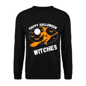 Joyeuses sorcières d'Halloween - Sweat-shirt Unisexe - noir - Devant - Alina (178cm) & Michal (187cm)