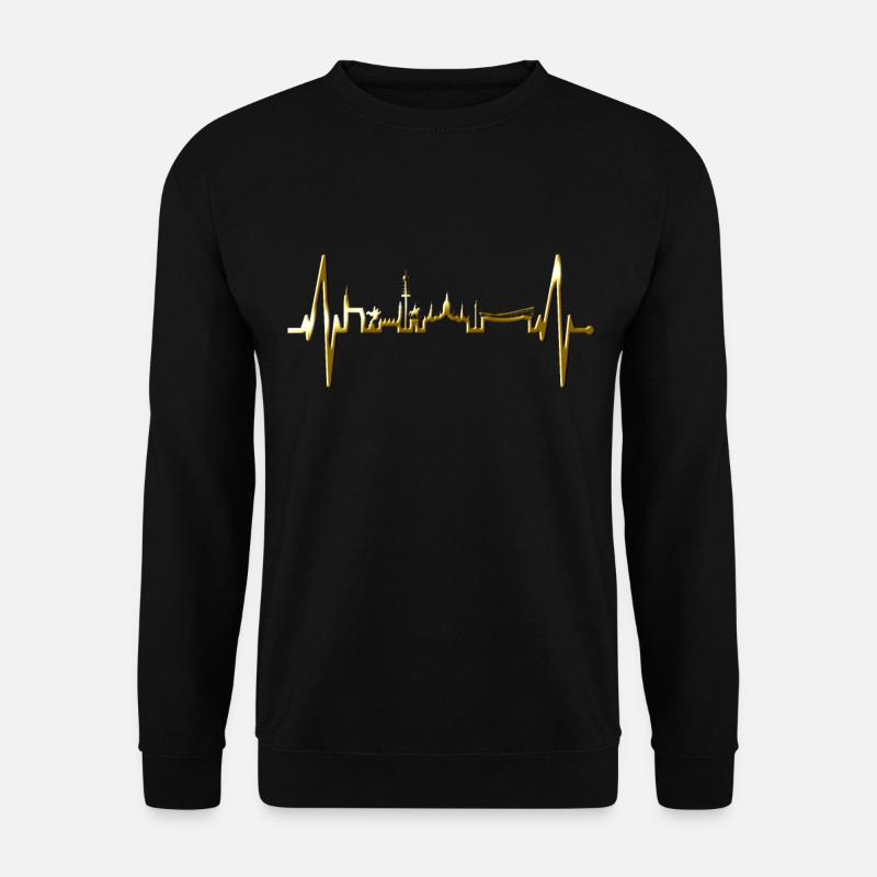 Hannover Skyline Herzschlag Fan Liebe Hannöversch - Unisex Pullover - Schwarz