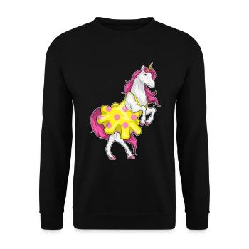 Einhorn Polka Dots Kleid - Unisex Pullover - Schwarz - Vorne - Alina (178cm) & Michal (187cm)