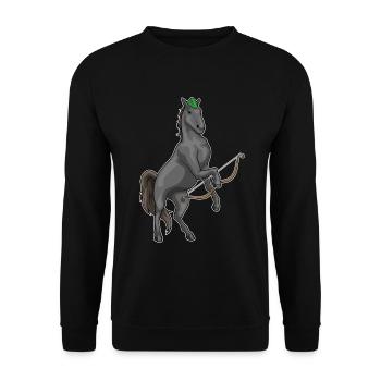 Arc d’archer de cheval - Sweat-shirt Unisexe - noir - Devant - Alina (178cm) & Michal (187cm)