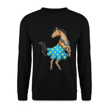 Pferd Polka Dots Kleid - Unisex Pullover - Schwarz - Vorne - Alina (178cm) & Michal (187cm)
