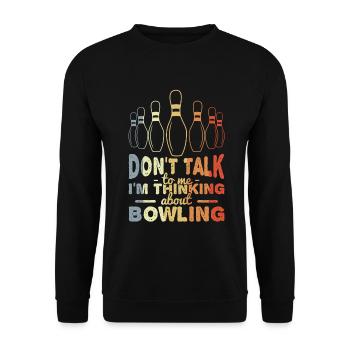 Vintage Bowling - Unisex Pullover - Schwarz - Vorne - Alina (178cm) & Michal (187cm)