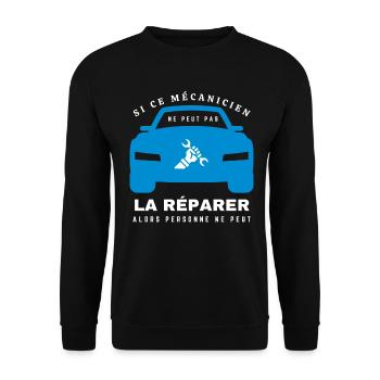 Mécanicien cadeau humour mécano drôle - Sweat-shirt Unisexe - noir - Devant - Alina (178cm) & Michal (187cm)