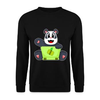 Panda Laptop - Sweat-shirt Unisexe - noir - Devant - Alina (178cm) & Michal (187cm)