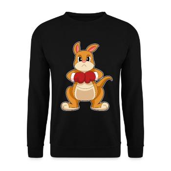 Känguru Boxer Boxhandschuhe Boxen - Unisex Pullover - Schwarz - Vorne - Alina (178cm) & Michal (187cm)
