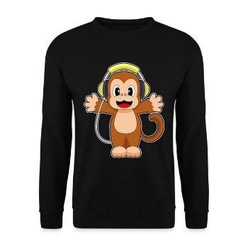 Musique casque de singe - Sweat-shirt Unisexe - noir - Devant - Alina (178cm) & Michal (187cm)