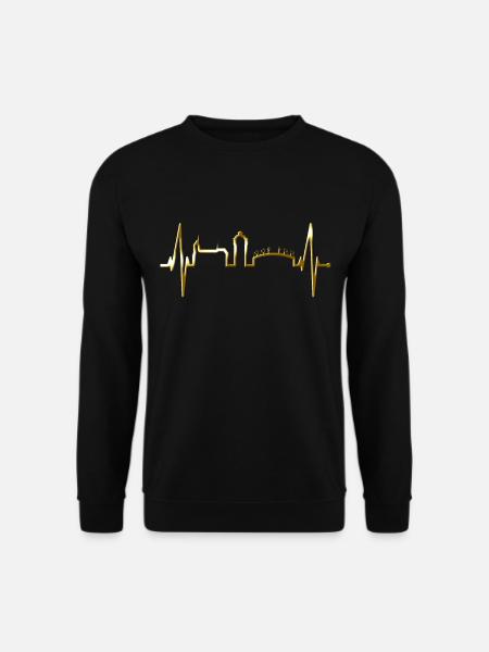 Mönchengladbach Skyline Herzschlag Fan I Love MG - Unisex Pullover - Schwarz