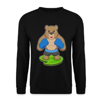 Bear Boxer Boxing Gloves Boxing - Unisex Sweatshirt - black - Front - Alina (178cm) & Michal (187cm)