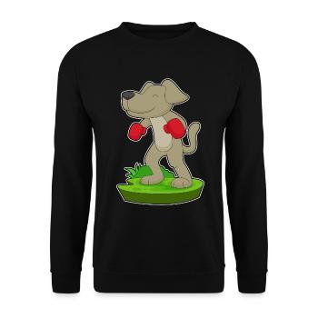 Dog Boxer Boxing Gloves Boxing - Unisex Sweatshirt - black - Front - Alina (178cm) & Michal (187cm)