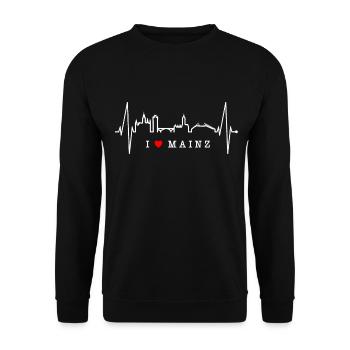 Mayence Skyline Heartbeat Fan Heart Love Mainzer - Sweat-shirt Unisexe - noir - Devant - Alina (178cm) & Michal (187cm)