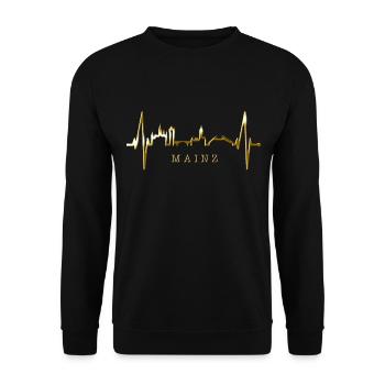 Mayence Skyline Heartbeat Fan Heart Love Mainzer - Sweat-shirt Unisexe - noir - Devant - Alina (178cm) & Michal (187cm)