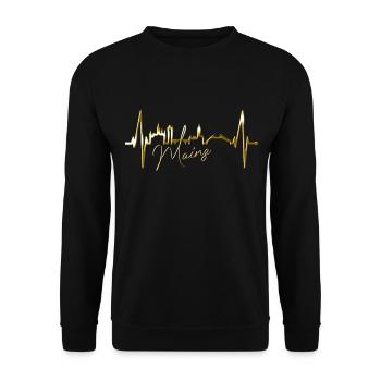Mayence Skyline Heartbeat Fan Heart Love Mainzer - Sweat-shirt Unisexe - noir - Devant - Alina (178cm) & Michal (187cm)