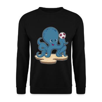 Krake Fußballspieler Fußball - Unisex Pullover - Schwarz - Vorne - Alina (178cm) & Michal (187cm)