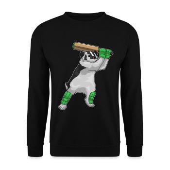 Dachs Cricket Cricketschläger - Unisex Pullover - Schwarz - Vorne - Alina (178cm) & Michal (187cm)