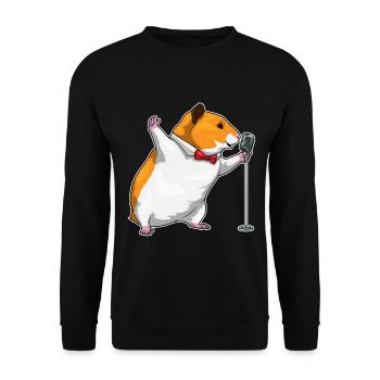Chanteur de hamster Chant au micro - Sweat-shirt Unisexe - noir - Devant - Alina (178cm) & Michal (187cm)