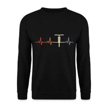 Vintage Mountain Bike Heart Line - Unisex Sweatshirt - black - Front - Alina (178cm) & Michal (187cm)