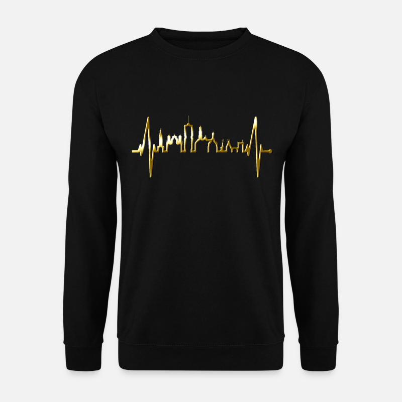 Augsburg Skyline Herzschlag Fan I Love Augsburger - Unisex Pullover - Schwarz