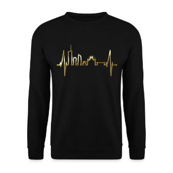 Mailand Skyline Italien Herzschlag Fan Love Milano - Unisex Pullover - Schwarz - Vorne - Alina (178cm) & Michal (187cm)