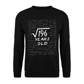 14th Birthday 14 years Square root of 196 math - Unisex Sweatshirt - black - Front - Alina (178cm) & Michal (187cm)