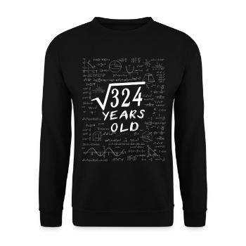 18. Geburtstag 18 Jahre alt Quadratwurzel aus 324 - Unisex Pullover - Schwarz - Vorne - Alina (178cm) & Michal (187cm)