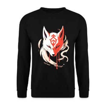 Kitsune Mask Japan Anime Kumiho Fox Samurai - Unisex Sweatshirt - black - Front - Alina (178cm) & Michal (187cm)