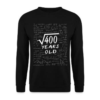 20e Anniversaire 20 ans Racine carrée de 400 math - Sweat-shirt Unisexe - noir - Devant - Alina (178cm) & Michal (187cm)