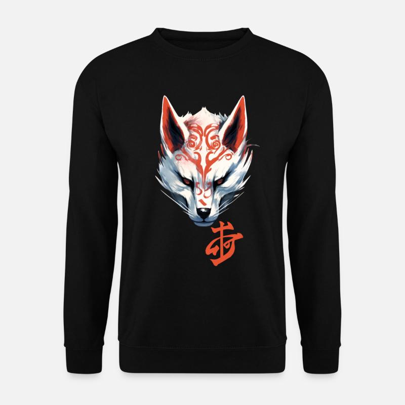 Anime Kitsune Fox Masque Kumiho Samouraï Japon - Sweat-shirt Unisexe - noir