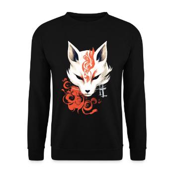 Fox Mask Kumiho Samurai Kitsune Japan Anime - Unisex Sweatshirt - black - Front - Alina (178cm) & Michal (187cm)