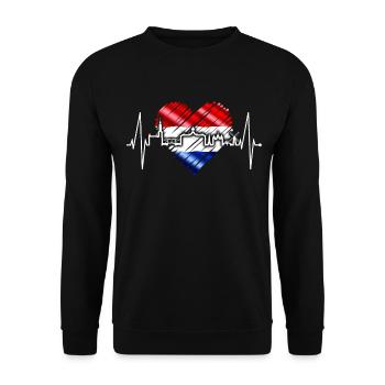 Amsterdam Skyline Netherlands Heartbeat Holland - Unisex Sweatshirt - black - Front - Alina (178cm) & Michal (187cm)