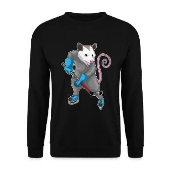 Beutelratte Eishockey Eishockeyschläger - Unisex Pullover - Schwarz - Vorne - Alina (178cm) & Michal (187cm)