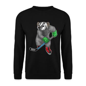 Dachs Eishockey Eishockeyschläger - Unisex Sweatshirt - black - Front - Alina (178cm) & Michal (187cm)