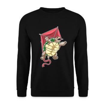 Turtle Kite Flying Kite - Unisex Sweatshirt - black - Front - Alina (178cm) & Michal (187cm)