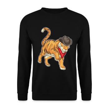 Chapeau de cowboy tigre - Sweat-shirt Unisexe - noir - Devant - Alina (178cm) & Michal (187cm)