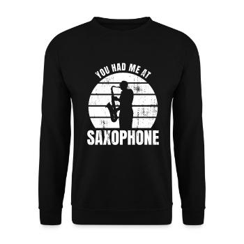 You had me on the saxophone - Unisex Sweatshirt - black - Front - Alina (178cm) & Michal (187cm)