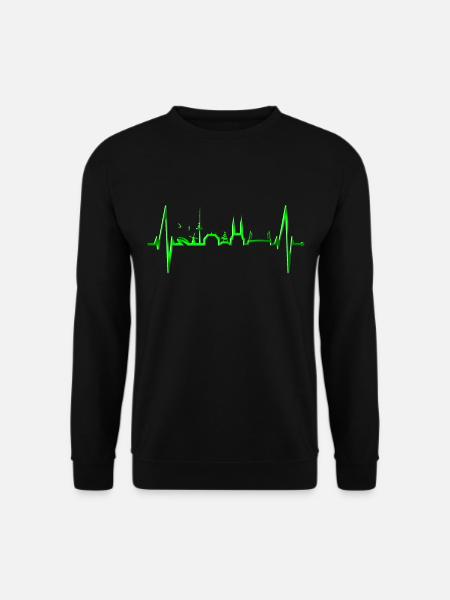 Bremen Skyline Bremer Herzschlag Fan Herz Liebe - Unisex Pullover - Schwarz