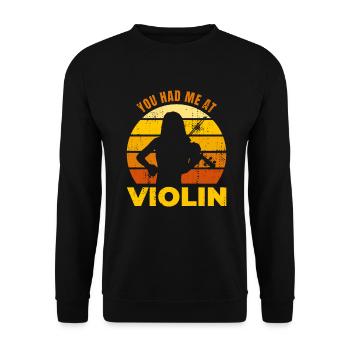 Tu m’as eu au violon - Sweat-shirt Unisexe - noir - Devant - Alina (178cm) & Michal (187cm)