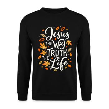 Jesus The Way The Truth The Life - Unisex Pullover - Schwarz - Vorne - Alina (178cm) & Michal (187cm)