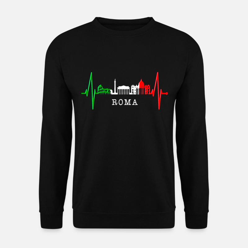 Rom Kolosseum Herzschlag Roma Skyline Rome Italien - Unisex Pullover - Schwarz