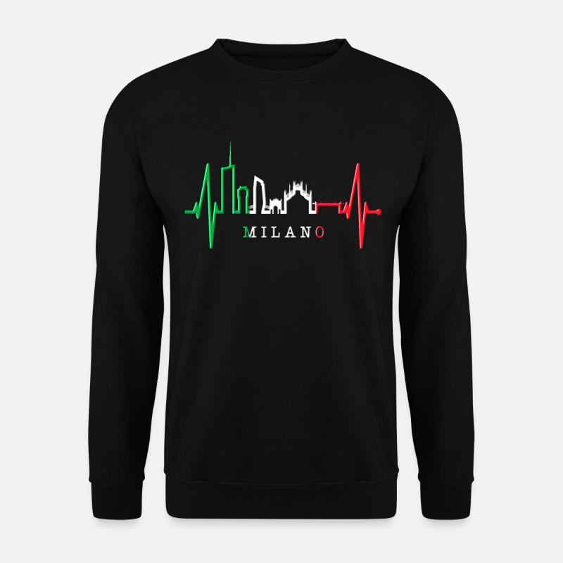 Mailand Skyline Italien Herzschlag Fan Love Milano - Unisex Pullover - Schwarz