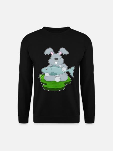 Hare, Angler, Fish, Fishing - Unisex Sweatshirt - black