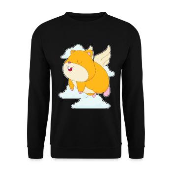 Hamster Clouds - Unisex Sweatshirt - black - Front - Alina (178cm) & Michal (187cm)