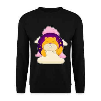 Hamster Clouds - Unisex Sweatshirt - black - Front - Alina (178cm) & Michal (187cm)